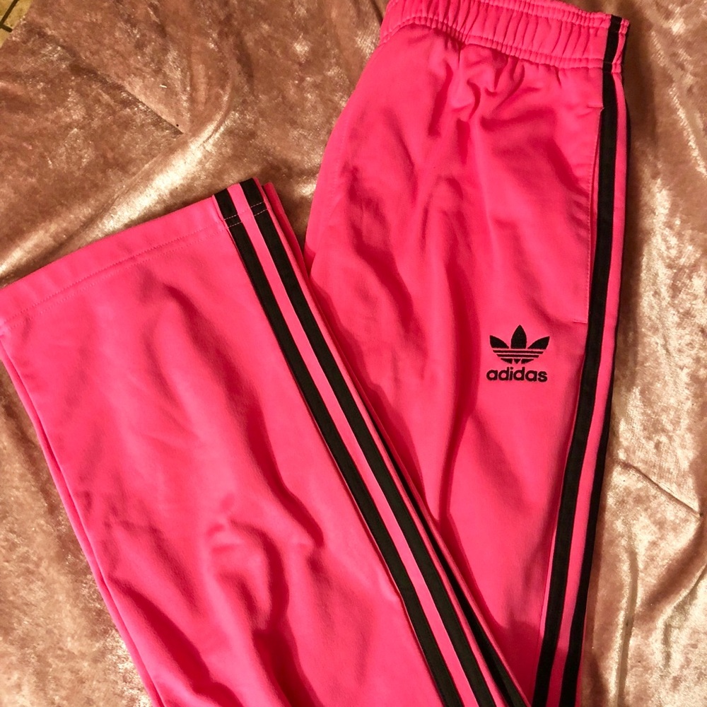 Bright Pink & Black Original Adidas Pants.